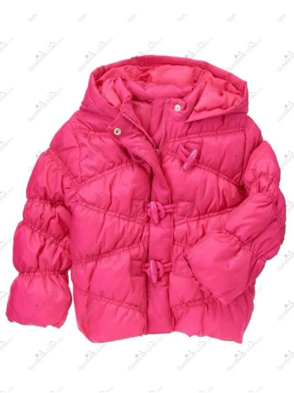 Gymboree Girls Raspberry Pink Quilted Toggle Puffer Coat With Hood Size 4